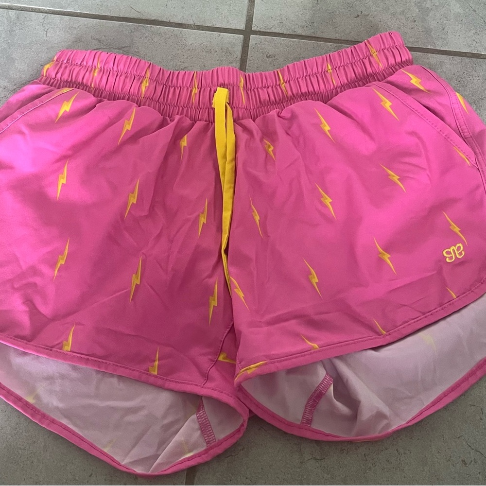 Albion Pink and Yellow Athletic Shorts